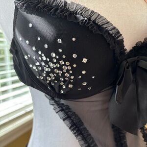 NWOT Victoria's Secret Black babydoll with Rhinestone Accents
